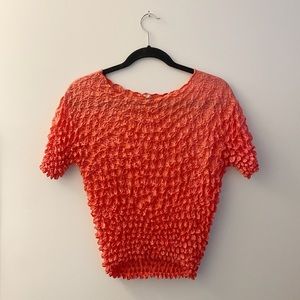 Vintage Y2K Coral Popcorn Top